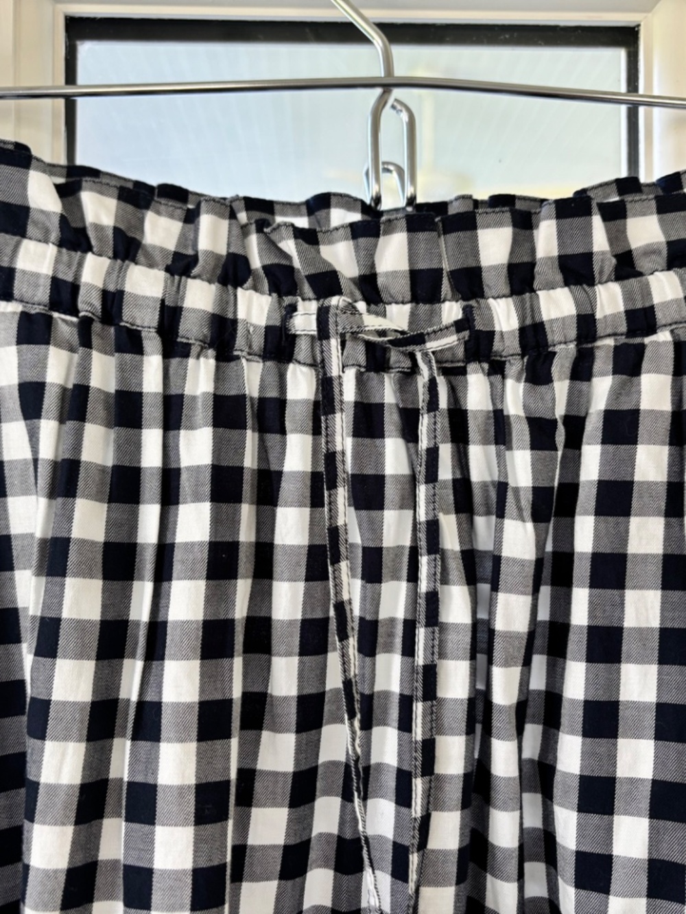J CREW NAVY AND WHITE GINGHAM A-LINE SKIRT - SIZE S - Picture 2 of 4